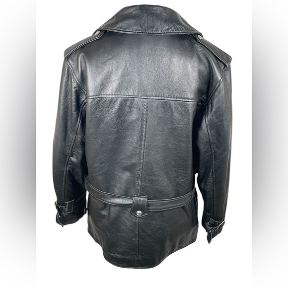 Schott NYC 90’s Women’s Vintage LEATHER BIKER LONG JACKET SIZE:10 - Picture 2 of 15